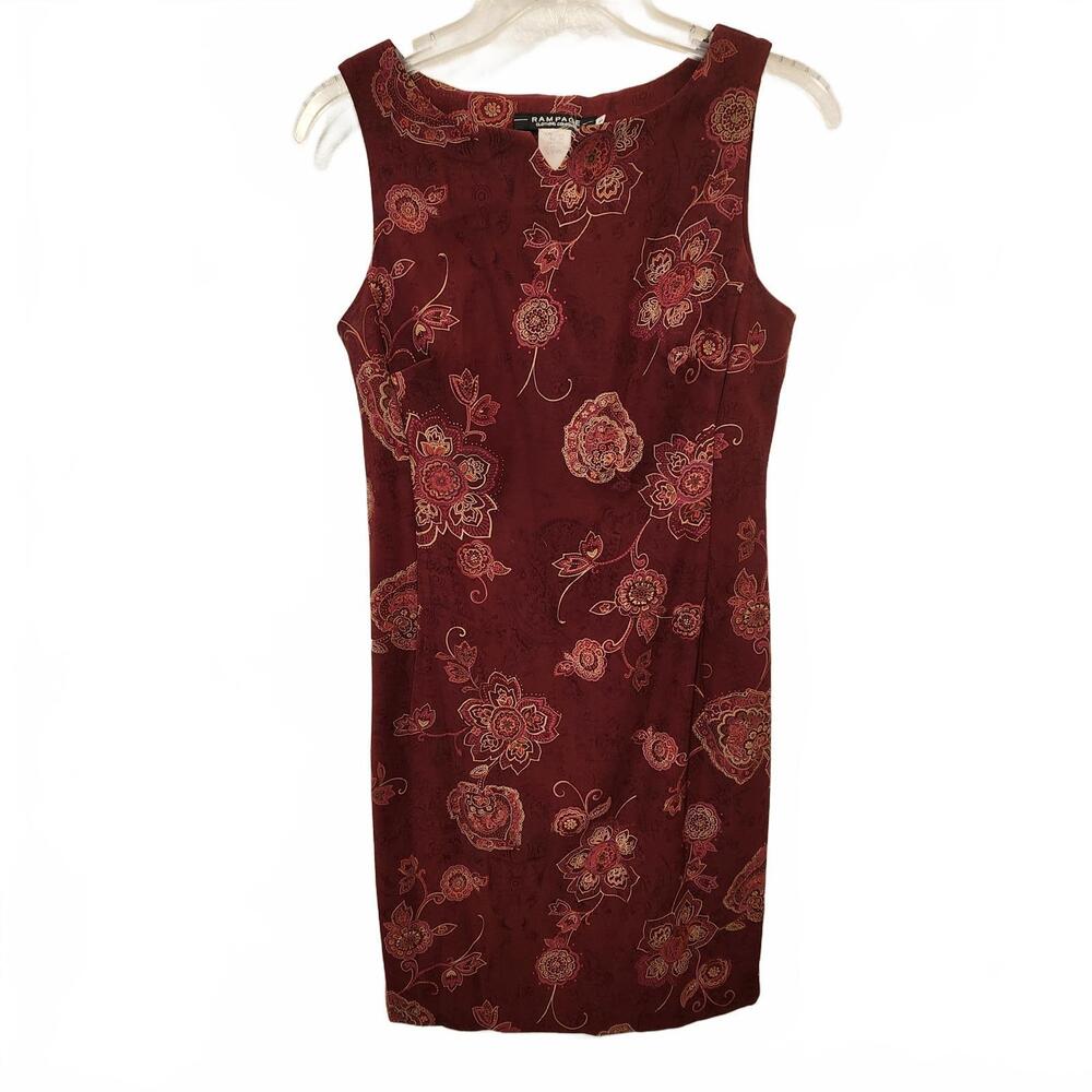Vintage Rampage 90's burgandy floral dress size 5
